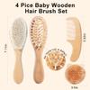 BlueForest Era Baby Hair Brush Set for Newborns, Wooden Baby Brush & Comb - Toddler Cradle Cap Brush, Ultra Soft Goat Hair Bristles, Baby Grooming Kit for Baby Showers & Registries Gift Set view 2