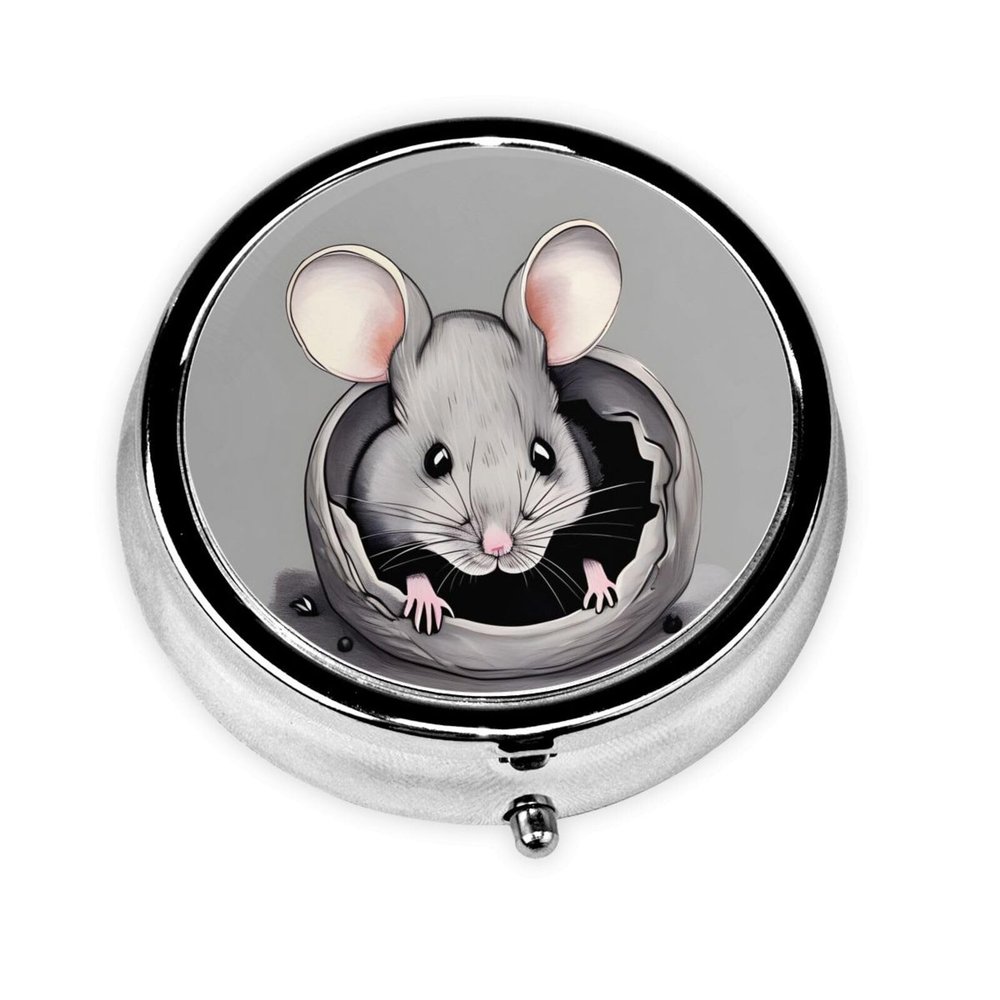 Grey Rat3 Compartment Pillbox, *A Portable Medicine Box That Holds Vitamins, Medications, Fish Oil and Supplements.