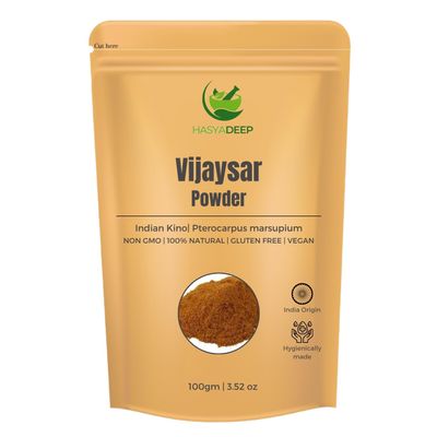 Hasyadeep Vijaysar Powder | Pterocarpus Marsupium | Traditional Ayurvedic Herb (50gm/1.76oz)