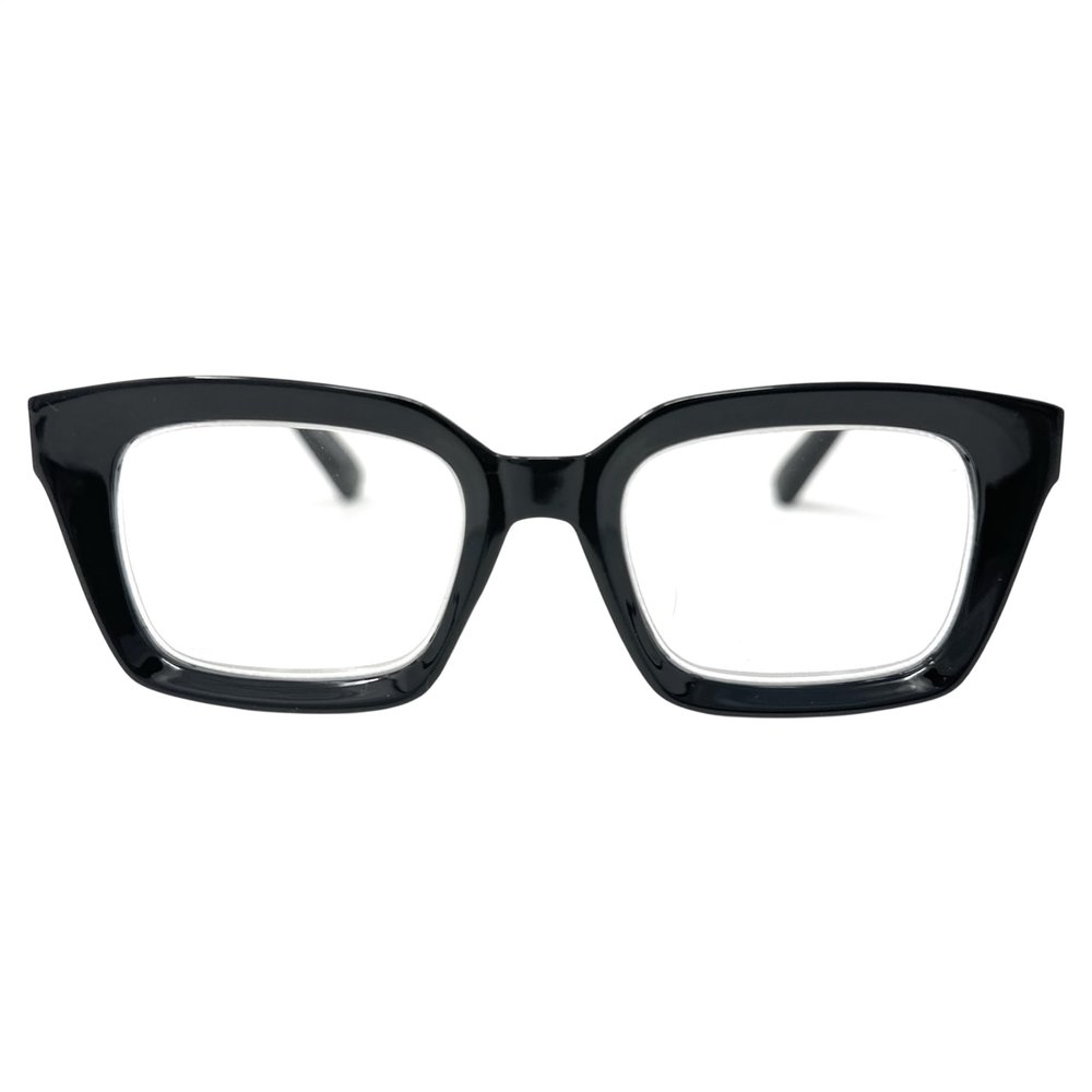 Incredible Bargains The Montclair Luxury Oversized Square Reading Glasses + 2.75 Onyx Noir