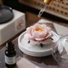 KuaKe Aromatherapy Gift Set for Home Wedding Decor, Handmade White Porcelain Ceramic Flower Diffuser, Chinese Style Ornament with Scented Oil, Room Spray Alternative Anniversary Present Feng Shui view 3