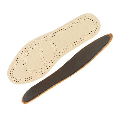 HOLIDYOYO 2 Pairs Breathable Cowhide Leather Insoles Shock Absorbing Sports Shoe Pads with Latex for Foot Comfort and Pressure Relief in Athletic Footwear