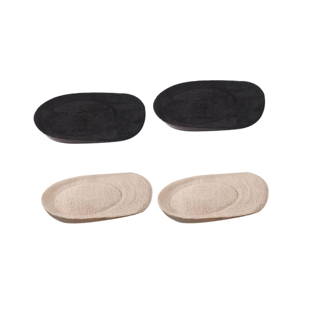 IWOWHERO 2 Pairs Self-Adhesive Heel Pads Absorption Shoe Cushions Invisible Half Insoles for Plantar Care Shock-Absorbing Comfort Pads Women Outdoor Travel Black Apricot