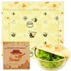 2 PCS Reusable Beeswax Wraps 14 x 13 Inch & 11 x 10 Inch Beeswax Sandwich Wraps for Food Eco-Friendly Sustainable Food Storage Wraps view 1