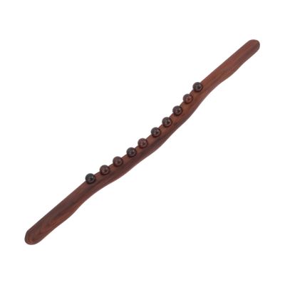 CONGARTENO Bead Intensive Carbonized Beech Wood Massage Stick for Body Scraping and Muscle Relief Smooth Surface Wood Rod for Safe Comfortable Body Massager