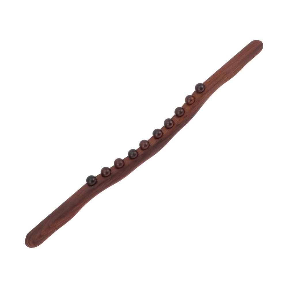 CONGARTENO Bead Intensive Carbonized Beech Wood Massage Stick for Body Scraping and Muscle Relief Smooth Surface Wood Rod for Safe Comfortable Body Massager