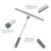 Beatifufu Professional Rotating Bathroom Window Squeegee with TPR Scraper Head for Car and Home Glass Cleaning Space-Saving Grey White Water Wiper for Mirrors Shower Doors and Balconies view 4