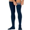 JOBST forMen Dotted Thigh High 20-30 mmHg Compression Socks, Closed Toe, Navy, Medium view 2