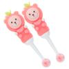 COLLBATH 2pcs Soft Bristle Toothbrushes for Ages Cute Rosy Animal Design Gentle Round Head Manual Tooth Brush for Comfortable Non-Break Handle