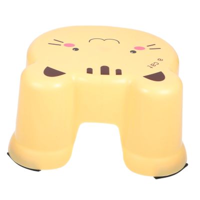 CONGARTENO Thickened Non-Slip Cartoon Plastic Shower Stool Multipurpose Small Footstool for Adults Toilet Stepping Stool for Bathroom Yellow Step Chair for Home and Kindergarten