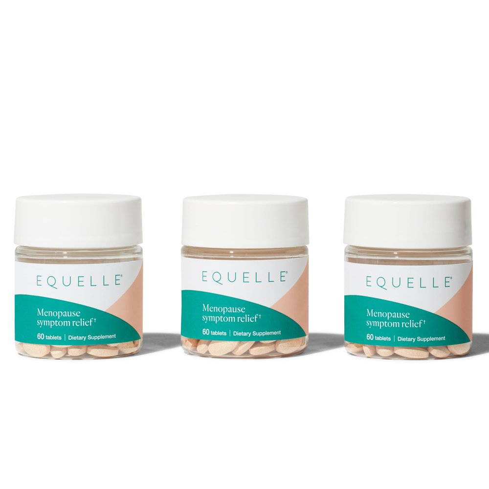 EQUELLE Multi-Symptom Menopause Relief Supplement for Women, Plant-Based S-Equol, Non-Hormonal & Non-Prescription, Fewer Hot Flashes, More Sleep, Relieves Muscle Aches, 3 Month Supply (180 Tablets)