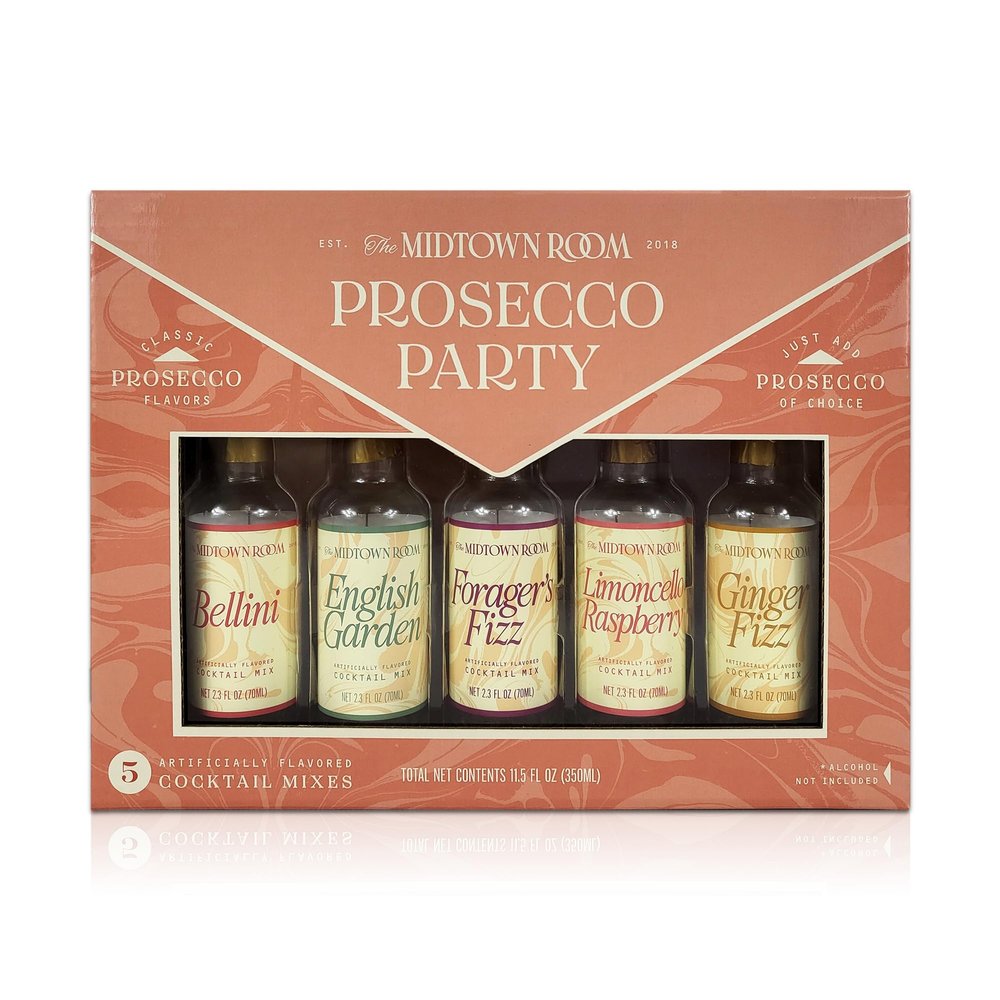 Midtown Room Prosecco Party 5pk Premium cocktail kit & drink mixers for cocktails with Flavor Variety Gift-Ready cocktail set