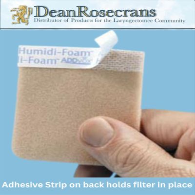 ADDvox Humidi-Foam Stoma Filters, Skin Tone or White, Single-Use, Low-Resistance, Hypoallergenic Microporous Adhesive, Dust Dirt Pollen Protection, Warms Moistens Air, 60-Pack Waterproof Storage Pouch