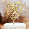 Personalized Cake Topper - Wedding Decoration, Anniversary Keepsake, Engagement Gift for Couple - Couple Name With Heart Anniversary Wedding Date view 4