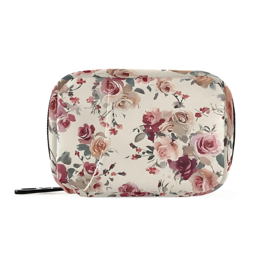 Vintage Roses Weekly Medicine Pill Organizer Travel Pill Case Box Holder Container Small for Vitamin Supplement