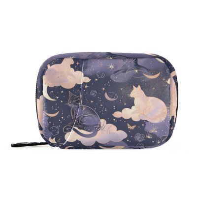 Cat Purple Cloud Weekly Medicine Pill Organizer Travel Pill Case Box Holder Container Small for Vitamin Supplement