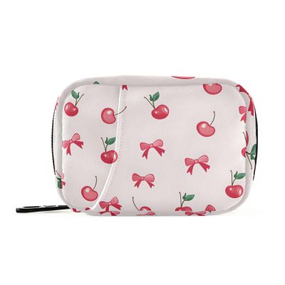 Cherry Bow Cute Weekly Medicine Pill Organizer Travel Pill Case Box Holder Container Small for Vitamin Supplement