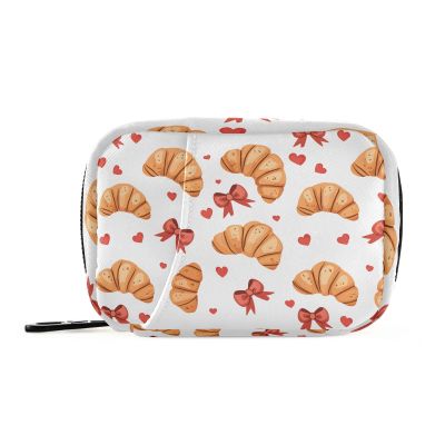 Croissants Bow Weekly Medicine Pill Organizer Travel Pill Case Box Holder Container Small for Vitamin Supplement