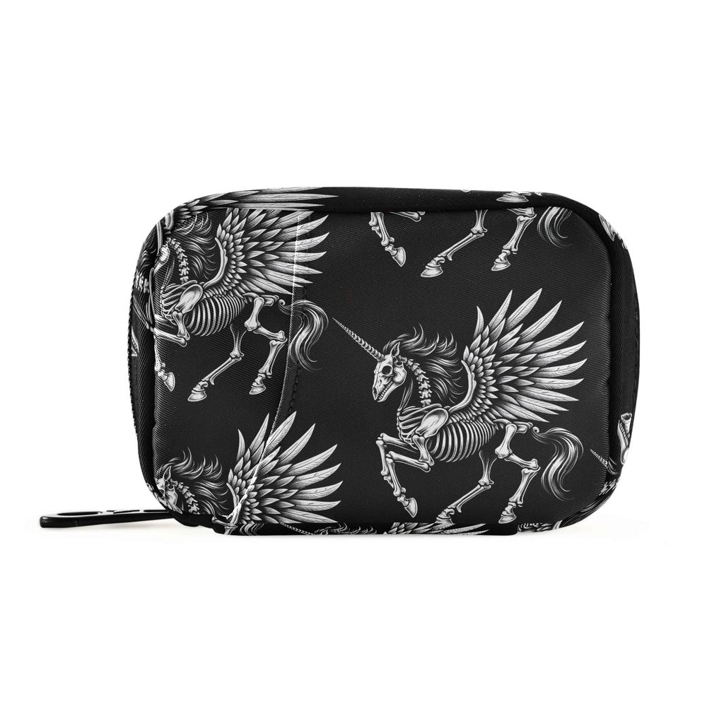 Skeleton of Unicorns Weekly Medicine Pill Organizer Travel Pill Case Box Holder Container Small for Vitamin Supplement