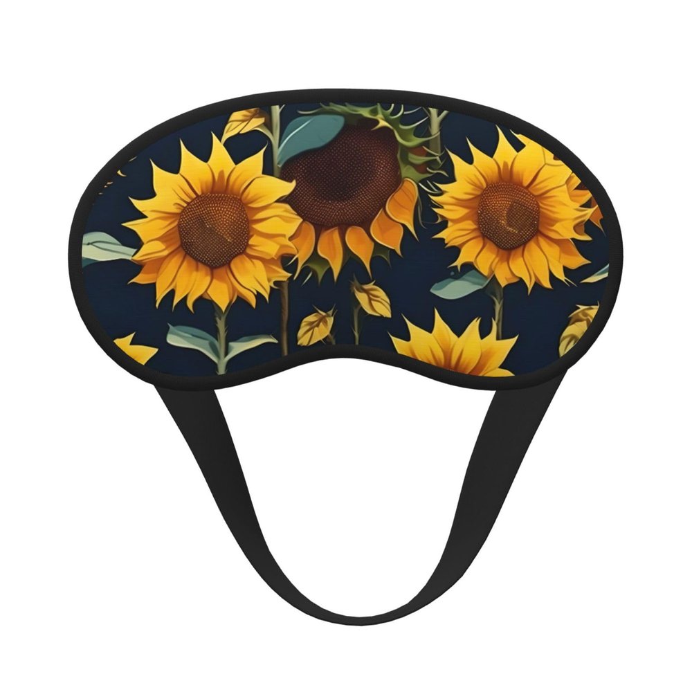 Beautiful Sunflower Print Print Blackout Sleep Mask for Women Men Comfy Adjustable Buckle for Night Sleep,Travel