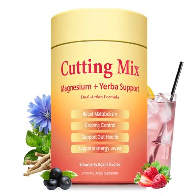 Yooloks Cutting Drink Mix Dual-Action Craving & Metabolism Support with 5-HTP, Yerba Mate & Magnesium, FOS | Supports Satiety Signaling, Energy & Gut Health | Strawberry Aa Flavor 30-Day Supply
