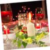 CONGARTENO Artificial Hyacinth Candle Ring Floral Wreath for Wedding Birthday Valentine S Day Table Decoration Rustic Yellow Faux Flower Candleholder Lightweight and Home Party Centerpiece view 3