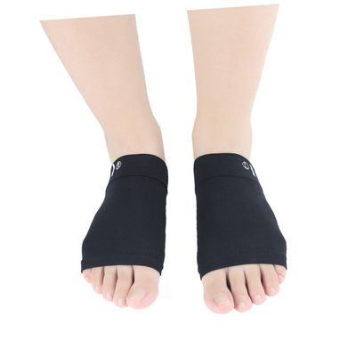 Gogogmee Arch Support Pads Elastic Massage Foot Cushions for Plantar Fasciitis Relief Comfortable Shock-Absorbing Orthotic Insoles for Flat Feet Black