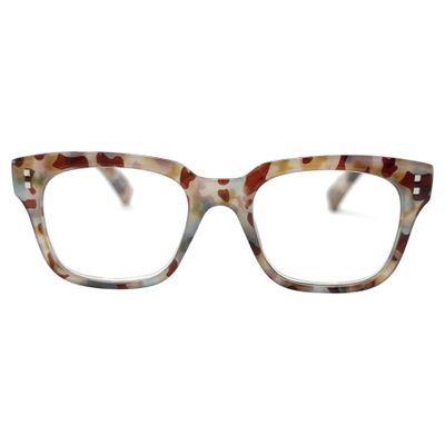 Incredible Bargains The Nova Luxury Oversized Square Reading Glasses + 2.25 Almond Marble