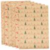 HOLIDYOYO 6 Sheets Christmas Kraft Wrapping Paper with Holiday Patterns Reusable Kraft Wrap for Present Wrapping and DIY Craft Projects Easy to Cut and Store view 1