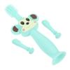 BCOATH Toothbrush Soft Silicone Teether with Full Bristle Brush Gentle Oral Cleaner for Boy Girl Years Animal Design Safe Training Tool Green view 1