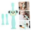 BCOATH Toothbrush Soft Silicone Teether with Full Bristle Brush Gentle Oral Cleaner for Boy Girl Years Animal Design Safe Training Tool Green view 4
