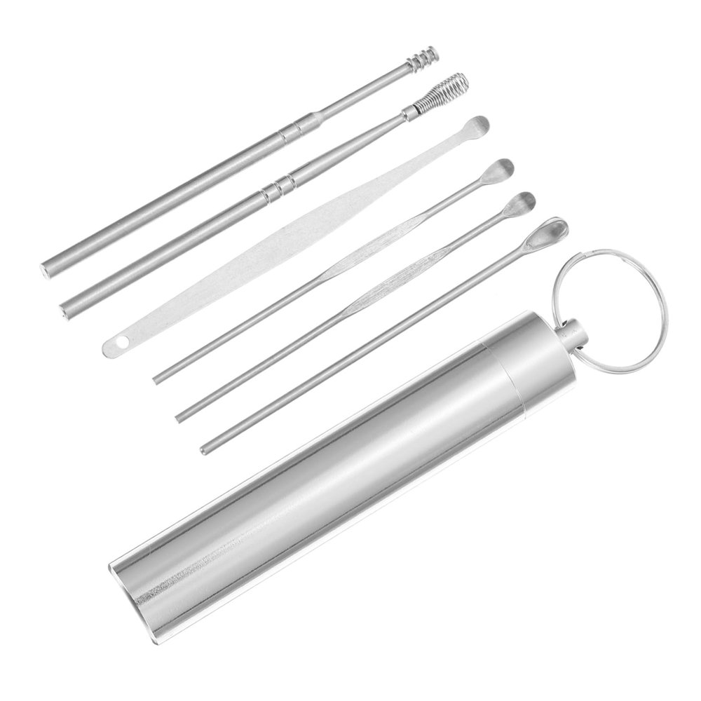 BCOATH 2 Sets Portable Stainless Steel Earwax Removal Scoops Corrosion-Resistant Earwax Pickers for Dry and Oily Compact Lightweight Ear Cleaning Supplies Kit