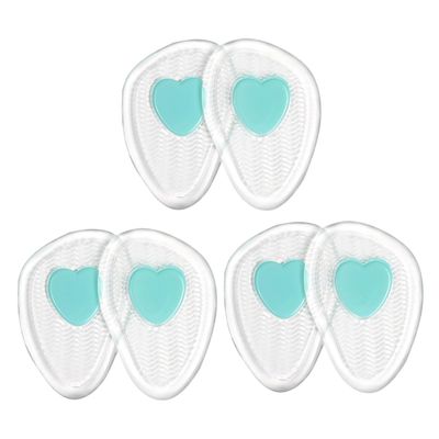 COOLHIYA 3 Pairs Forefoot Inserts for Women High Heel Shoes Gel Metatarsal Pads Cushioning Pressure Relief Impact-Resistant Comfortable Foot Cushions with Wave Texture Invisible Insoles