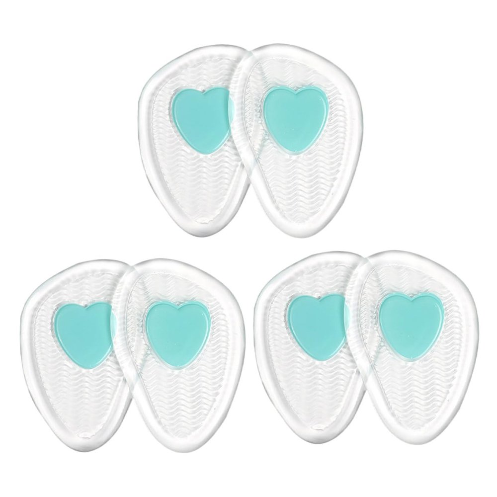 COOLHIYA 3 Pairs Forefoot Inserts for Women High Heel Shoes Gel Metatarsal Pads Cushioning Pressure Relief Impact-Resistant Comfortable Foot Cushions with Wave Texture Invisible Insoles