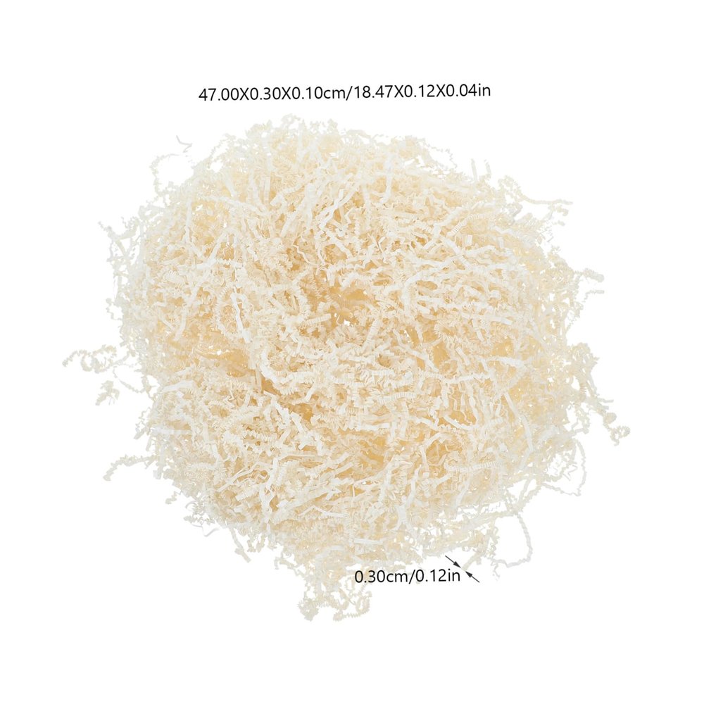 Anneome Crinkle Cut Paper Shred Filler Milk White Raffia Grass Basket Box Filler Protective Cushioning Decorative Shredded Paper for Boxes Valentines Wedding Anniversary Packaging