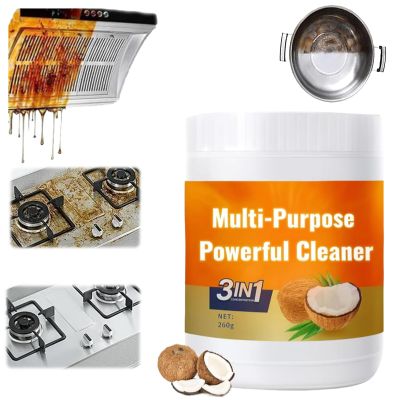 Multi Purpose Powerful Cleaner for Kitchen,3 In 1 Coconut Oil Cleaning Paste,Stainless Steel Scratch Remove,Heavy Kitchen Duty Degreaser for Oven,Faucet,Ceramic Tile (1)
