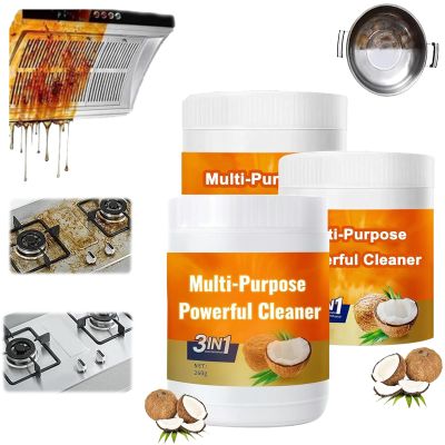 Multi Purpose Powerful Cleaner for Kitchen,3 In 1 Coconut Oil Cleaning Paste,Stainless Steel Scratch Remove,Heavy Kitchen Duty Degreaser for Oven,Faucet,Ceramic Tile (3)
