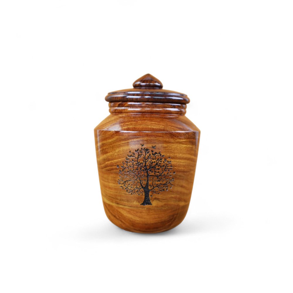 Handcrafted Rosewood Cremation Urn Tree of Life Memorial Urn for Human or Pet Ashes Wooden Keepsake Funeral Urn, 85 Cubic Inches