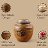 Handcrafted Mango Wood Urn 50 Cubic Inches Memorial Box for Human or Pet Ashes, Hand-Painted Black, Paw & Heart Engraving Design view 2