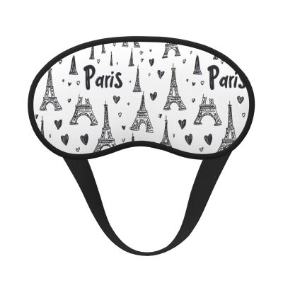 Eye Sleep Masks for Women Men - Elastic Band Blackout Eiffel Tower Heart Print Travel Eye Masks for Sleep Airplane, Comfy Night Sleeping Mask Cover for Nap and Party Games