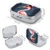 Flamingo Pill Box 2 Compartment Waterproof Pill Case with Mirror Portable for Purse Pocket Daily Medicine Vitamin Organizer Travel Med Container Holder for Fish Oil Supplements view 2