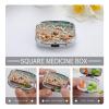 Beach Seashells Starfish Pill Box 2 Compartment Waterproof Pill Case with Mirror Portable for Purse Pocket Daily Medicine Vitamin Organizer Travel Med Container Holder for Fish Oil Supplements view 4