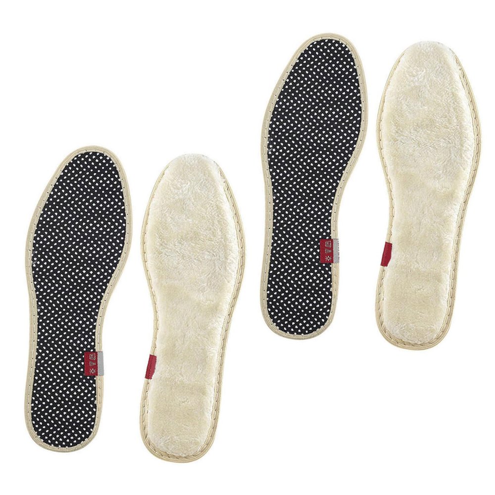 HOLIDYOYO 2 Pairs Thickened Shoe Pads Breathable Imitation Wool Warm Insoles Non-Slip Cushioned Inserts for Winter Boots Sneakers Casual Shoes