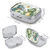Crocodile Friends Pill Box 2 Compartment Waterproof Pill Case with Mirror Portable for Purse Pocket Daily Medicine Vitamin Organizer Travel Med Container Holder for Fish Oil Supplements view 2