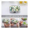 Crocodile Friends Pill Box 2 Compartment Waterproof Pill Case with Mirror Portable for Purse Pocket Daily Medicine Vitamin Organizer Travel Med Container Holder for Fish Oil Supplements view 4