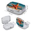 Starfish Pill Box 2 Compartment Waterproof Pill Case with Mirror Portable for Purse Pocket Daily Medicine Vitamin Organizer Travel Med Container Holder for Fish Oil Supplements view 2