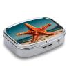 Starfish Pill Box 2 Compartment Waterproof Pill Case with Mirror Portable for Purse Pocket Daily Medicine Vitamin Organizer Travel Med Container Holder for Fish Oil Supplements view 3