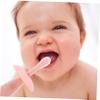 Anneome Adorable Silicone Toothbrush Soft Bristles Gentle Oral Care Brush for Safe Gum Cleaning Pink Teething Oral Hygiene Tool view 2
