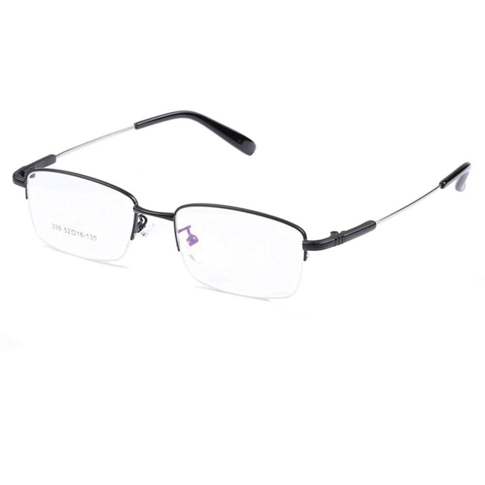 OLOAMAILE Reading Glasses High Magnification Power Titanium Half Frame Ultra Clear Men +8.0 +9.0 Blue Light Blocking Reader (Black, 9.5, x)