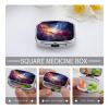 Nebula and Galaxy Pill Box 2 Compartment Waterproof Pill Case with Mirror Portable for Purse Pocket Daily Medicine Vitamin Organizer Travel Med Container Holder for Fish Oil Supplements view 4